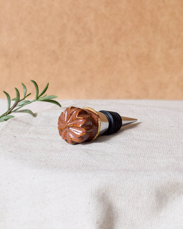 Russula Carved Wine Stopper