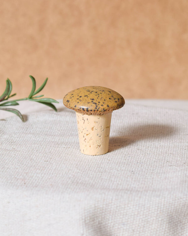 Sandy Mushroom Cork Bottle Stopper