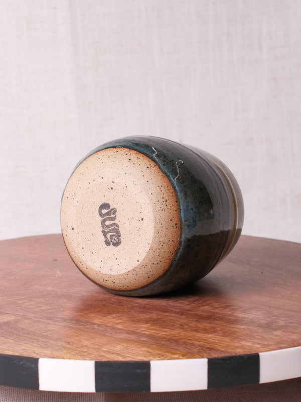 Denim Blue and Sandy Beige Wine Cup