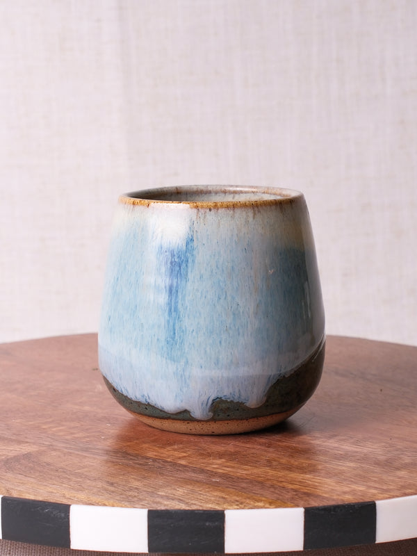 Denim Blue and Sandy Beige Wine Cup