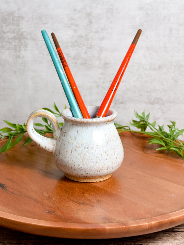 Small White Paintbrush Holder Mug