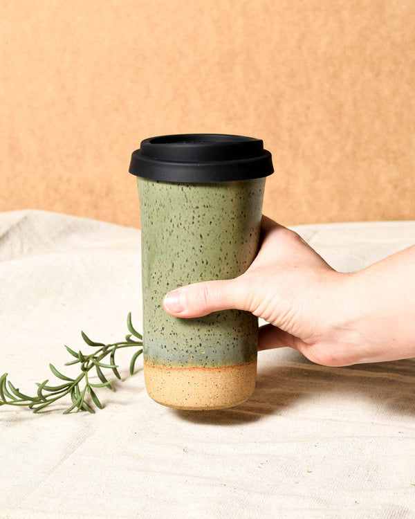 Matcha Travel Tumbler - Black Lid