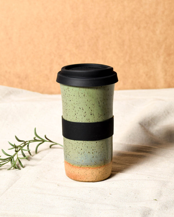 Matcha Travel Tumbler - Black Lid