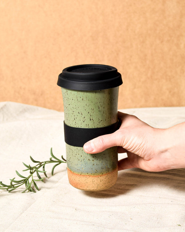 Matcha Travel Tumbler - Black Lid