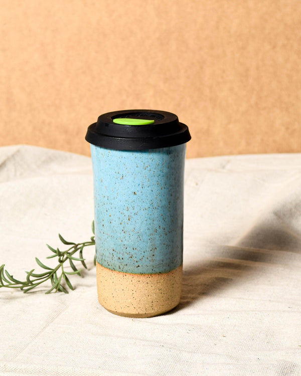 Robin's Egg Travel Tumbler - Leaf Lid