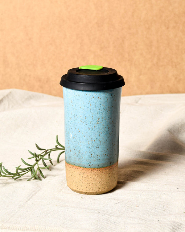 Robin's Egg Travel Tumbler - Leaf Lid