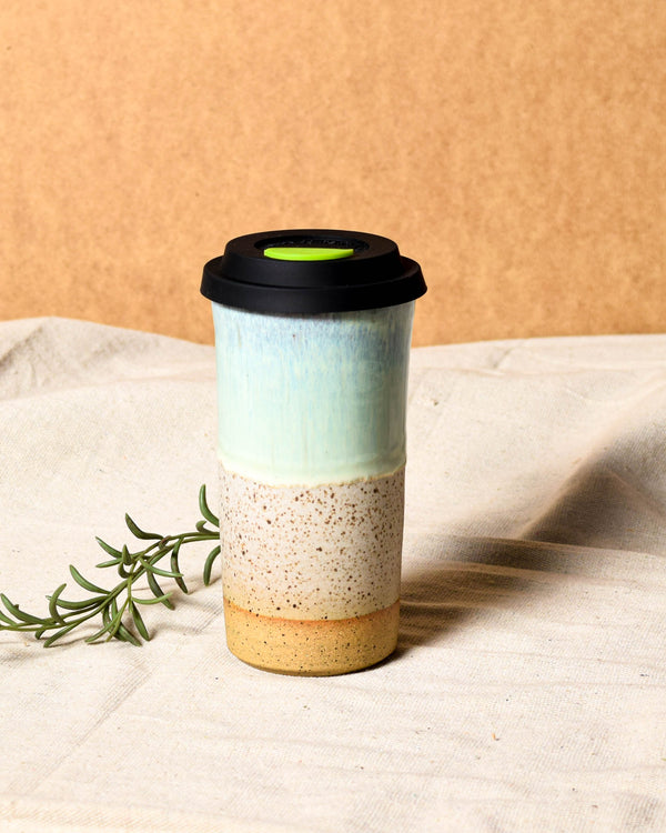 Seafoam Travel Tumbler - Leaf Lid