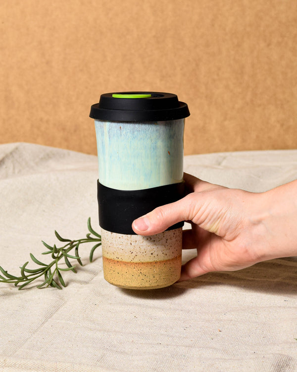 Seafoam Travel Tumbler - Leaf Lid