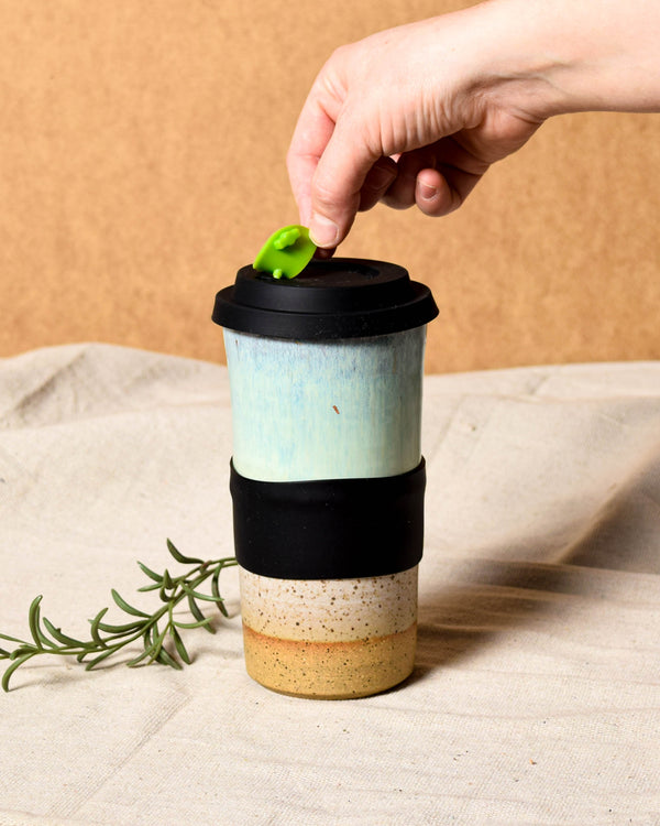 Seafoam Travel Tumbler - Leaf Lid