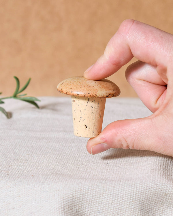 Nutmeg Mushroom Cork Bottle Stopper