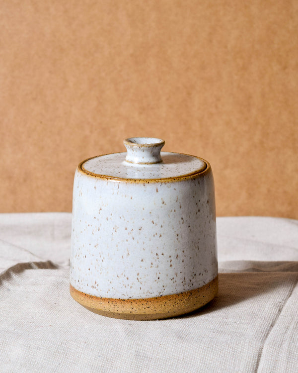 White Opal Sugar Jar