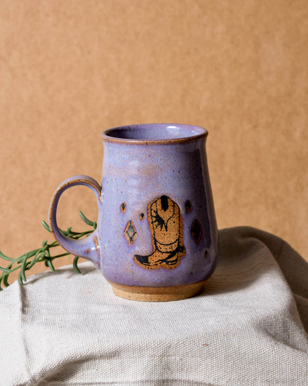 Lavender Cowboy Boot Mug