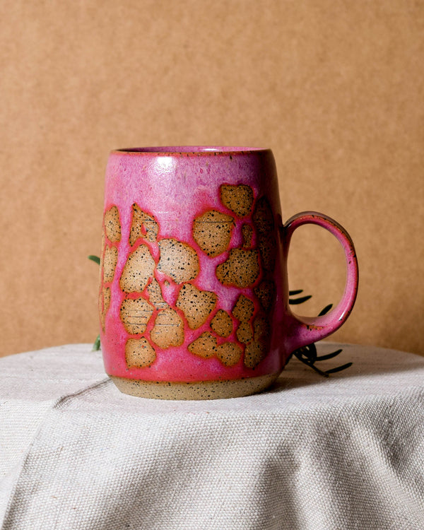 Raspberry Floral Tapered Mug