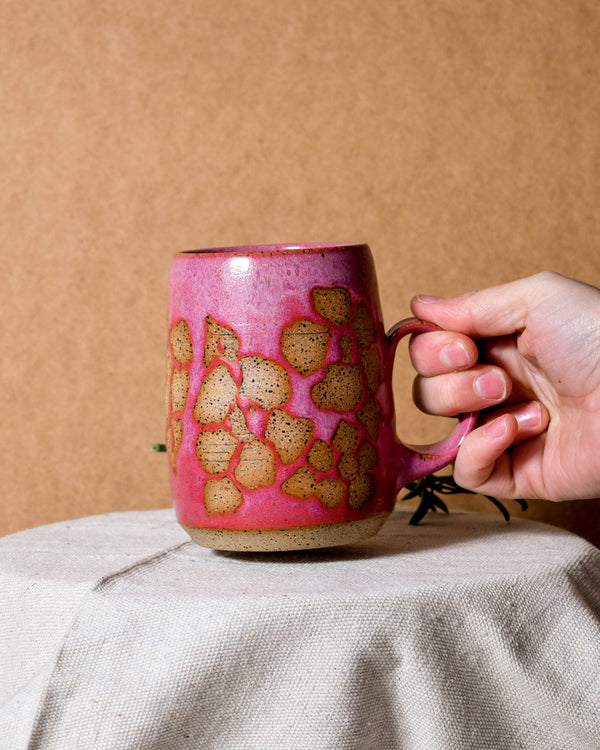 Raspberry Floral Tapered Mug