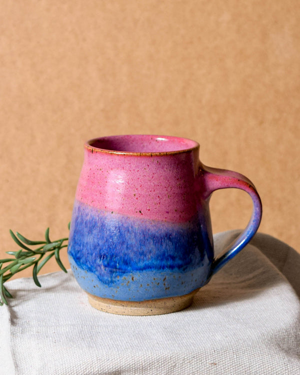 Raspberry & Cornflower Belly Mug