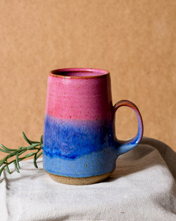 Raspberry & Cornflower Tapered Mug