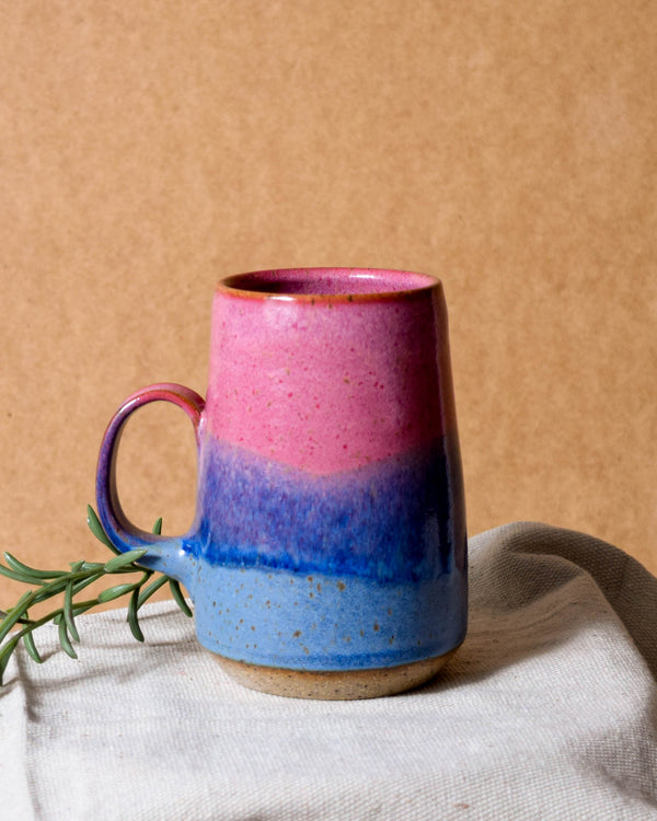 Raspberry & Cornflower Tapered Mug