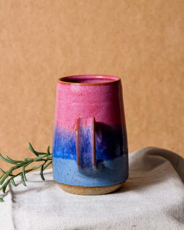 Raspberry & Cornflower Tapered Mug