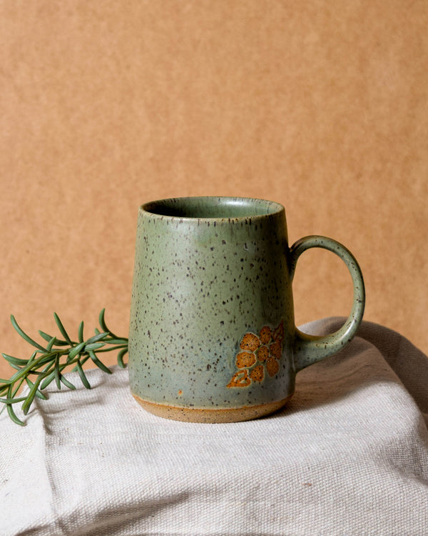 Matcha Floral Tapered Mug