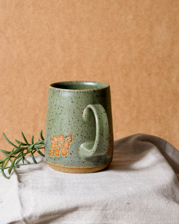 Matcha Floral Tapered Mug