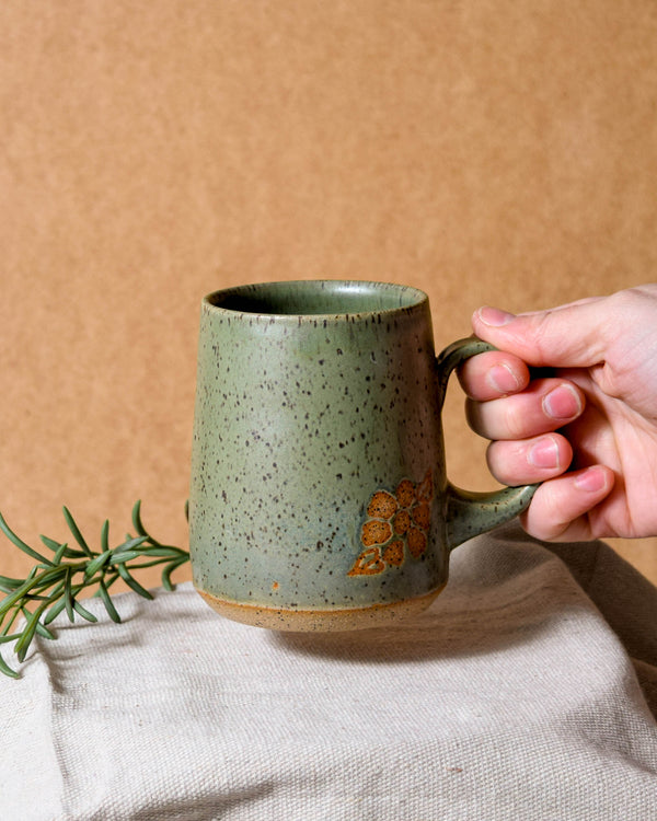 Matcha Floral Tapered Mug