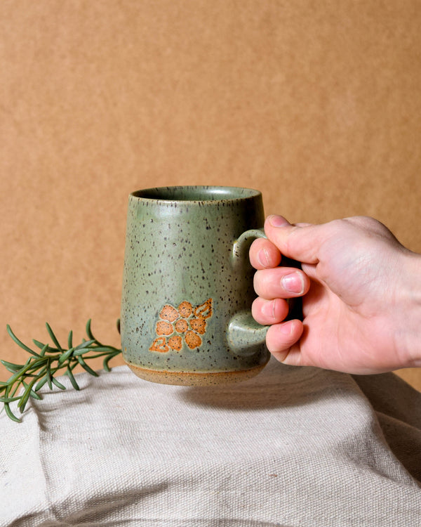 Matcha Floral Tapered Mug