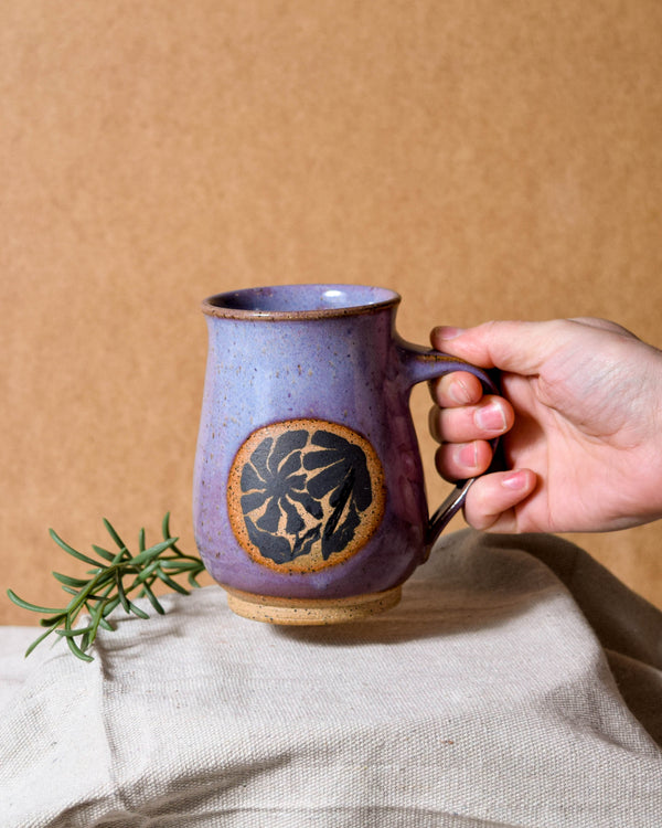 Lavender Floral Belly Mug