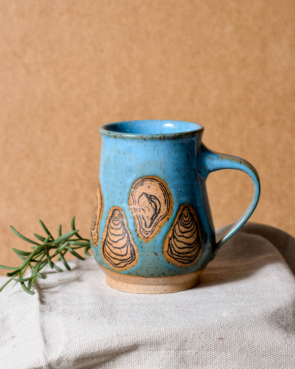 Blue Oyster Belly Mug