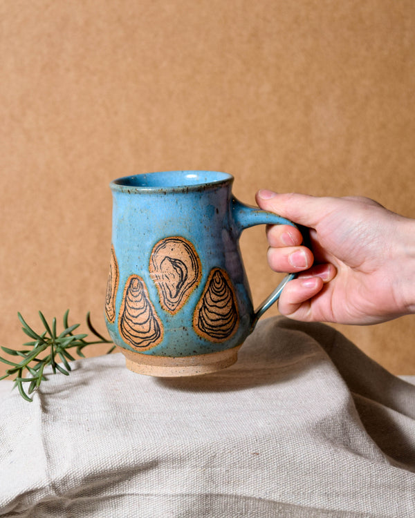 Blue Oyster Belly Mug