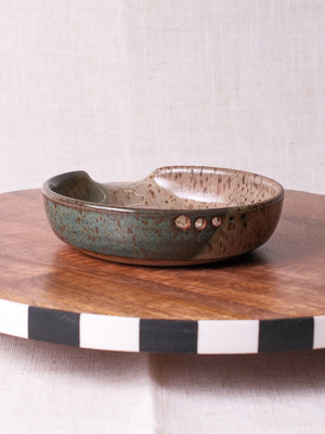 Stoned Denim and Beige Grater Herb Stripper Dish