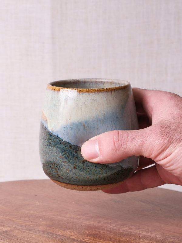Denim Blue and Sandy Beige Wine Cup