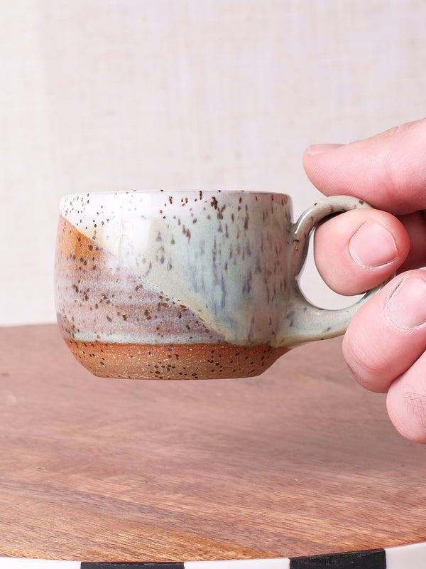 White Sage and Nutmeg Rounded Espresso Cup