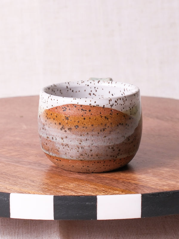 White Sage and Nutmeg Rounded Espresso Cup