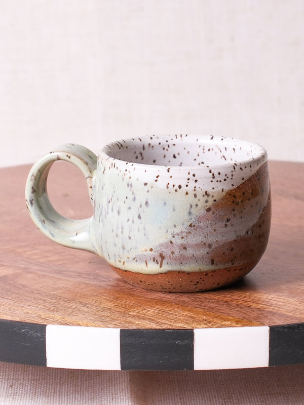 White Sage and Nutmeg Rounded Espresso Cup