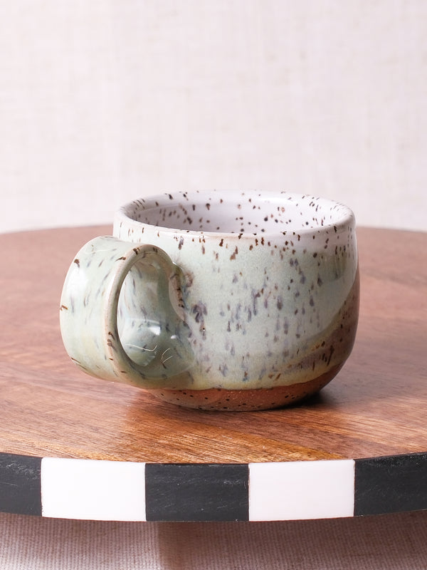 White Sage and Nutmeg Rounded Espresso Cup