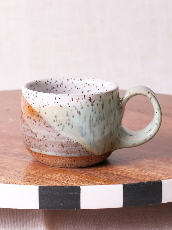 White Sage and Nutmeg Rounded Espresso Cup