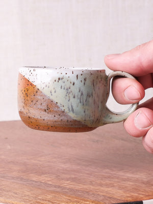 White Sage and Nutmeg Rounded Espresso Cup