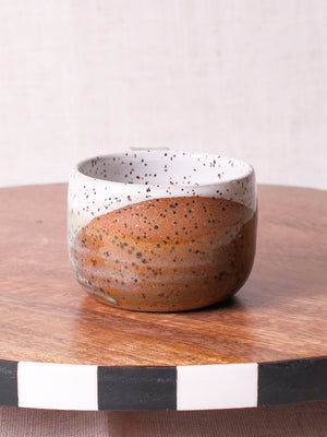 White Sage and Nutmeg Rounded Espresso Cup