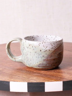 White Sage and Nutmeg Rounded Espresso Cup