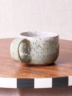 White Sage and Nutmeg Rounded Espresso Cup