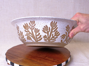 Large White Tulip Serving Bowl