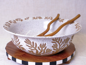 Large White Tulip Serving Bowl