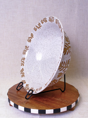 Large White Tulip Serving Bowl