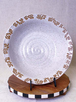 Large White Tulip Serving Bowl