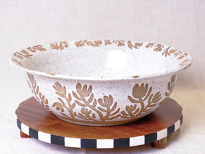 Large White Tulip Serving Bowl