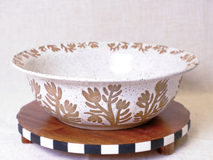 Large White Tulip Serving Bowl
