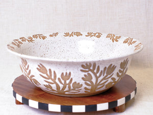 Large White Tulip Serving Bowl