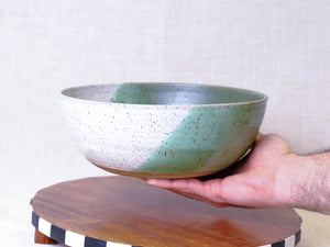 Green Tea and White Serving Bowl