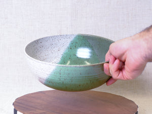 Green Tea and White Serving Bowl