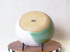 Green Tea and White Serving Bowl